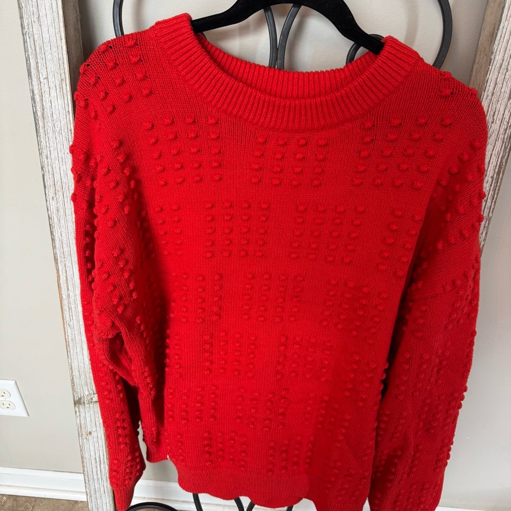 LEGO Target Red‎ Textured Knit Sweater Adult Large Crewneck Popcorn Knit